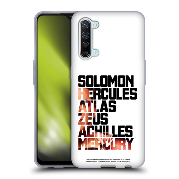 Shazam! 2019 Movie Character Art Typography 2 Soft Gel Case for OPPO Find X2 Lite 5G