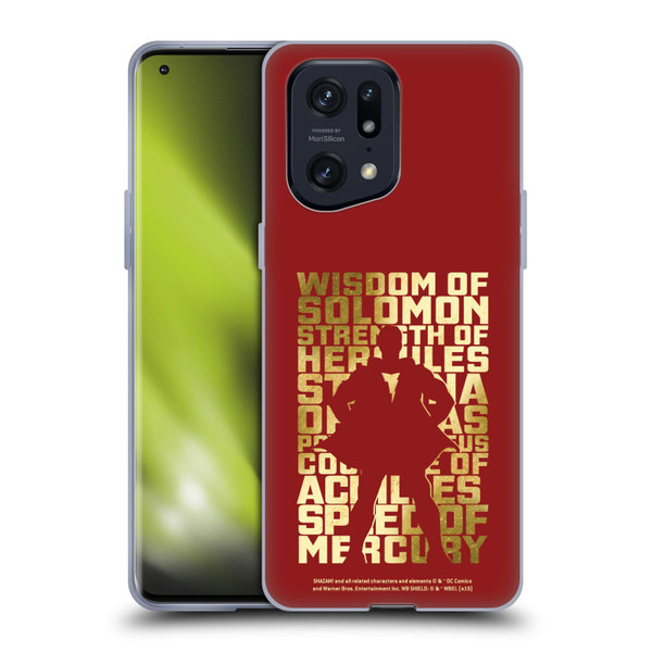 Shazam! 2019 Movie Character Art Typography Soft Gel Case for OPPO Find X5 Pro