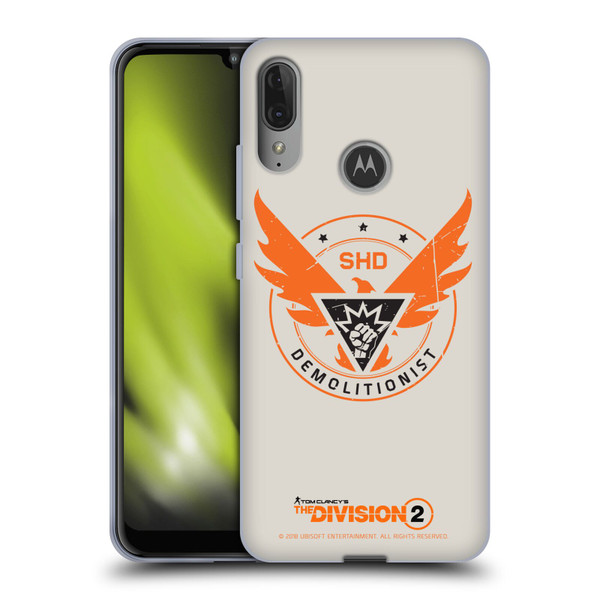 Tom Clancy's The Division 2 Logo Art Demolitionist Soft Gel Case for Motorola Moto E6 Plus