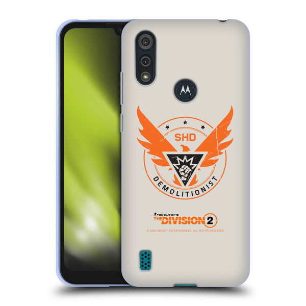 Tom Clancy's The Division 2 Logo Art Demolitionist Soft Gel Case for Motorola Moto E6s (2020)