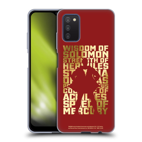 Shazam! 2019 Movie Character Art Typography Soft Gel Case for Samsung Galaxy A03s (2021)