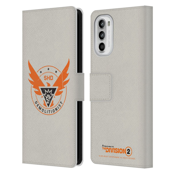 Tom Clancy's The Division 2 Logo Art Demolitionist Leather Book Wallet Case Cover For Motorola Moto G52
