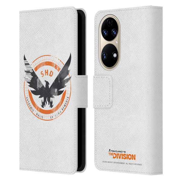 Tom Clancy's The Division Key Art Logo White Leather Book Wallet Case Cover For Huawei P50