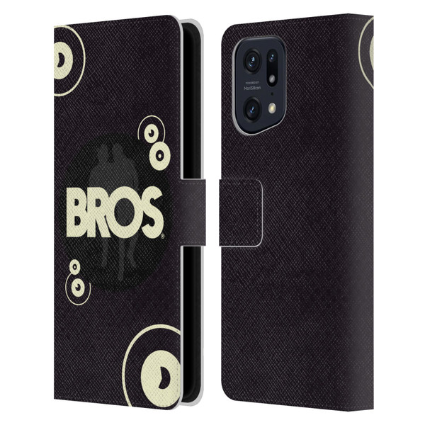 BROS Logo Art Retro Leather Book Wallet Case Cover For OPPO Find X5