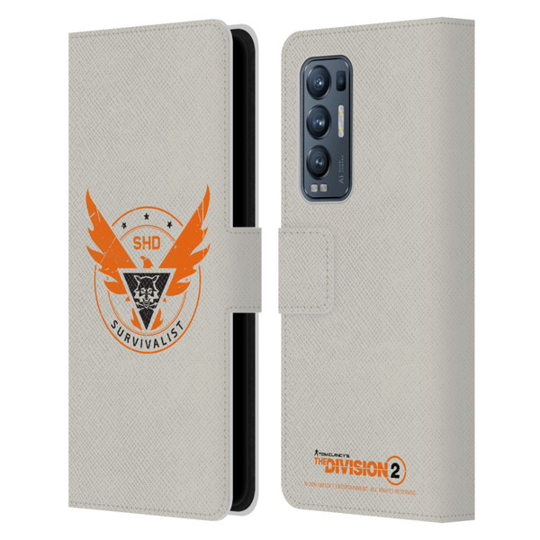 Tom Clancy's The Division 2 Logo Art Survivalist Leather Book Wallet Case Cover For OPPO Find X3 Neo / Reno5 Pro+ 5G