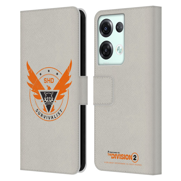 Tom Clancy's The Division 2 Logo Art Survivalist Leather Book Wallet Case Cover For OPPO Reno8 Pro