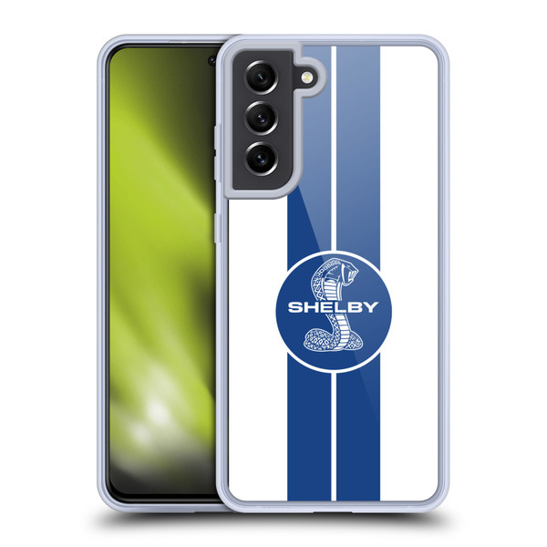 Shelby Car Graphics 1965 427 S/C White Soft Gel Case for Samsung Galaxy S21 FE 5G & MagSafe