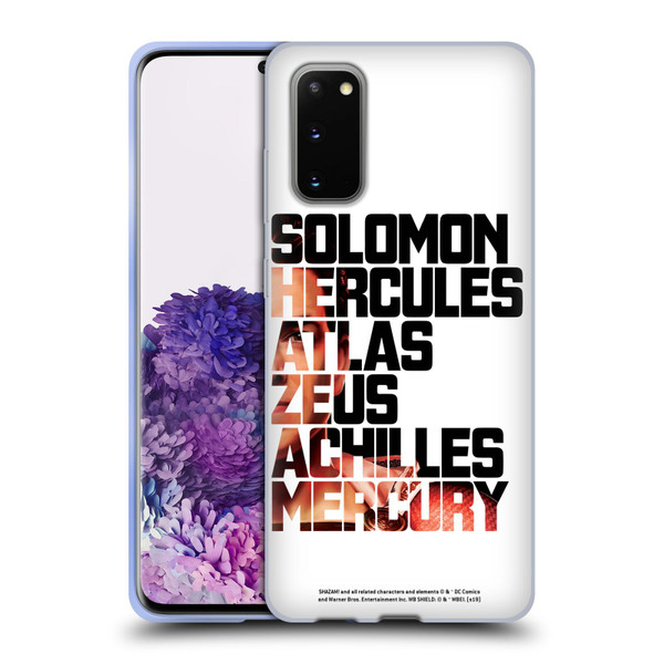 Shazam! 2019 Movie Character Art Typography 2 Soft Gel Case for Samsung Galaxy S20 / S20 5G