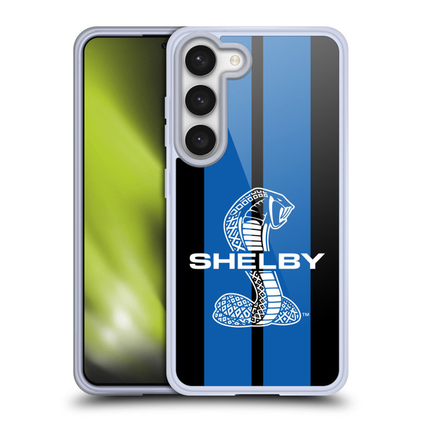 Shelby Car Graphics Blue Soft Gel Case for Samsung Galaxy S23 5G & MagSafe