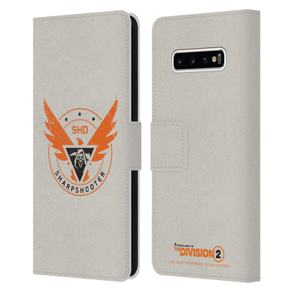 Tom Clancy's The Division 2 Logo Art Sharpshooter Leather Book Wallet Case Cover For Samsung Galaxy S10+ / S10 Plus