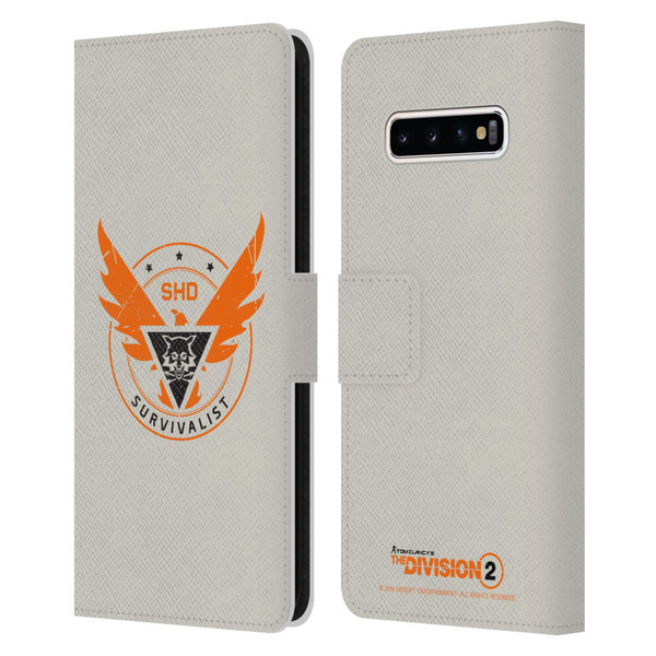 Tom Clancy's The Division 2 Logo Art Survivalist Leather Book Wallet Case Cover For Samsung Galaxy S10+ / S10 Plus