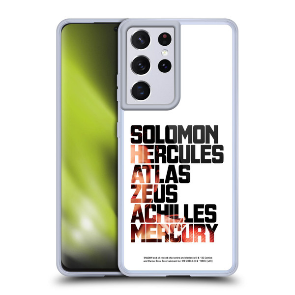 Shazam! 2019 Movie Character Art Typography 2 Soft Gel Case for Samsung Galaxy S21 Ultra 5G