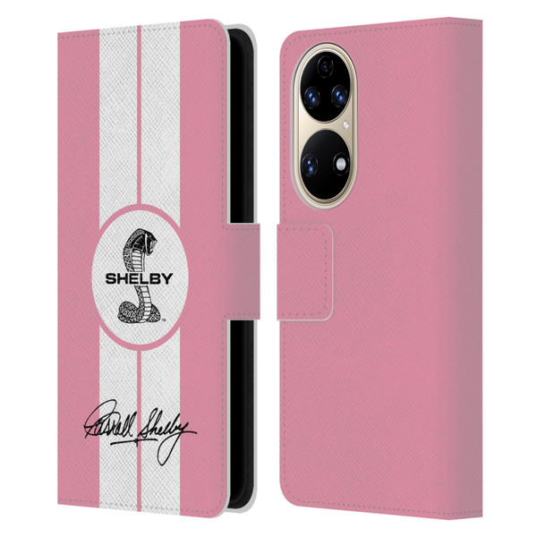 Shelby Car Graphics 1965 427 S/C Pink Leather Book Wallet Case Cover For Huawei P50