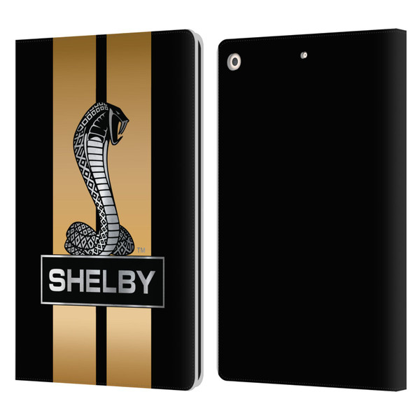 Shelby Car Graphics Gold Leather Book Wallet Case Cover For Apple iPad 10.2 2019/2020/2021