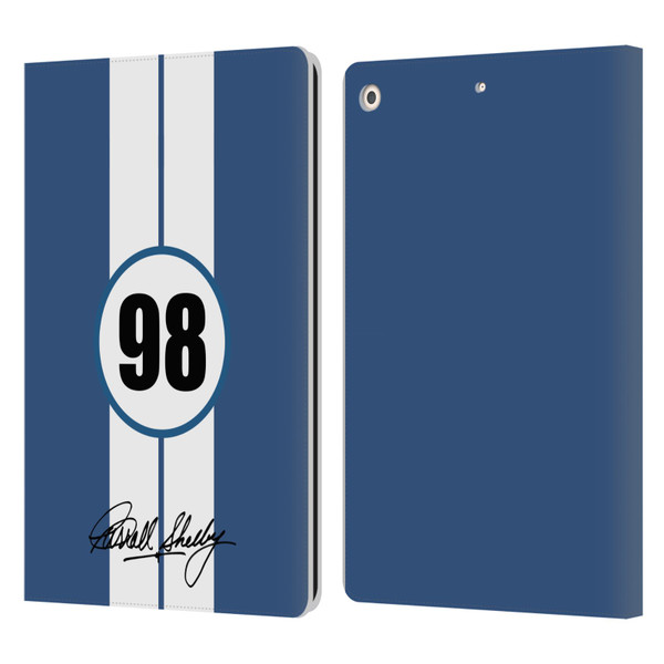 Shelby Car Graphics 1965 427 S/C Blue Leather Book Wallet Case Cover For Apple iPad 10.2 2019/2020/2021
