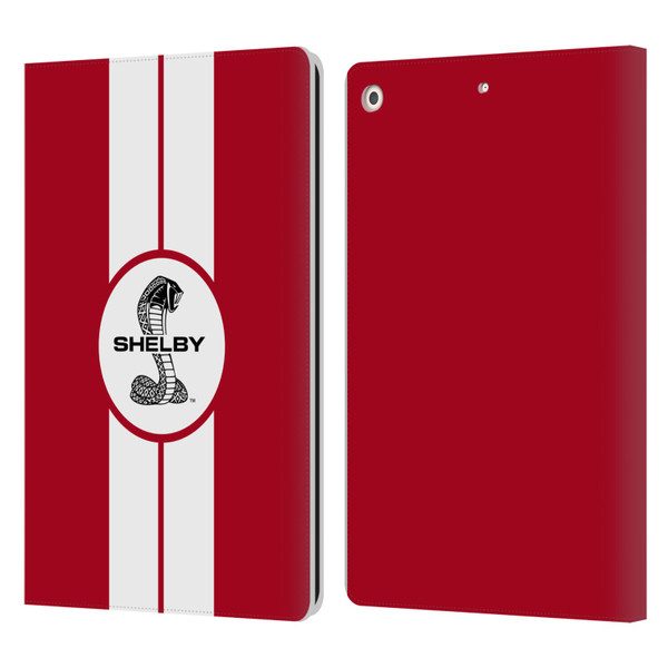 Shelby Car Graphics 1965 427 S/C Red Leather Book Wallet Case Cover For Apple iPad 10.2 2019/2020/2021