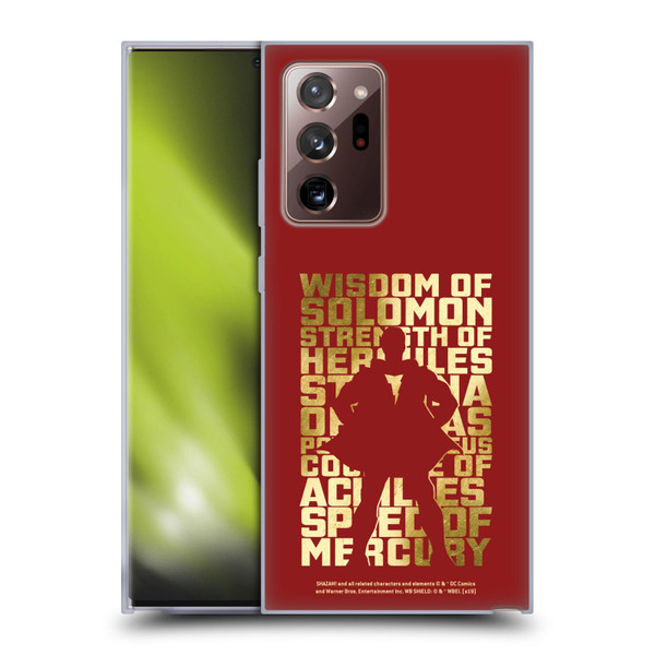 Shazam! 2019 Movie Character Art Typography Soft Gel Case for Samsung Galaxy Note20 Ultra / 5G