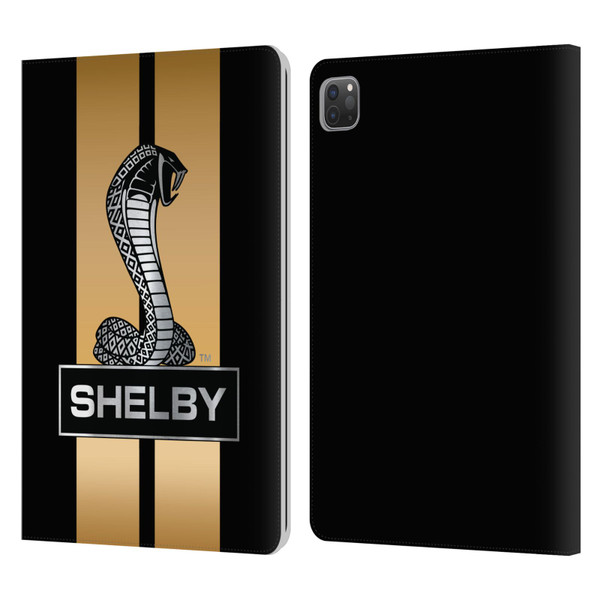 Shelby Car Graphics Gold Leather Book Wallet Case Cover For Apple iPad Pro 11 2020 / 2021 / 2022
