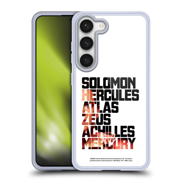 Shazam! 2019 Movie Character Art Typography 2 Soft Gel Case for Samsung Galaxy S23 5G