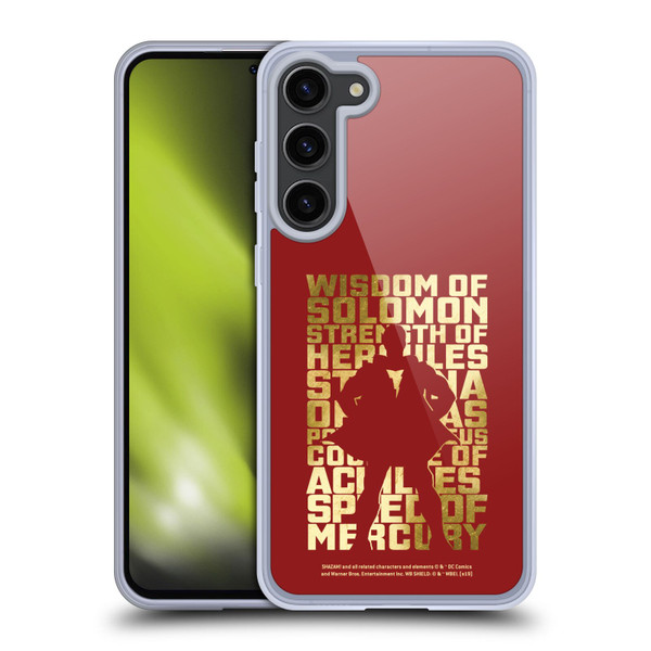 Shazam! 2019 Movie Character Art Typography Soft Gel Case for Samsung Galaxy S23+ 5G