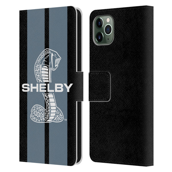 Shelby Car Graphics Gray Leather Book Wallet Case Cover For Apple iPhone 11 Pro Max