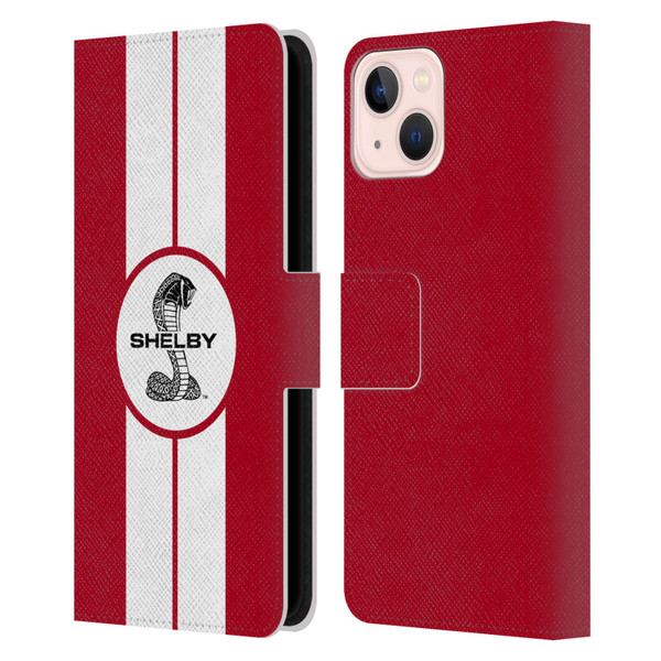 Shelby Car Graphics 1965 427 S/C Red Leather Book Wallet Case Cover For Apple iPhone 13