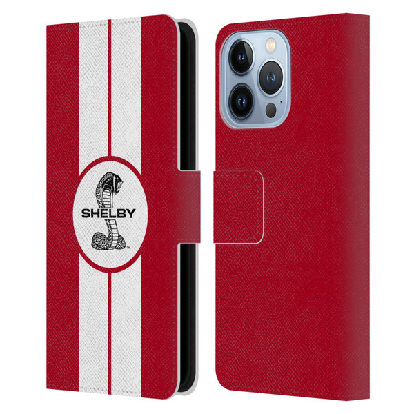 Shelby Car Graphics 1965 427 S/C Red Leather Book Wallet Case Cover For Apple iPhone 13 Pro