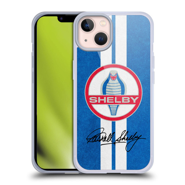 Shelby Logos Distressed Blue Soft Gel Case for Apple iPhone 13