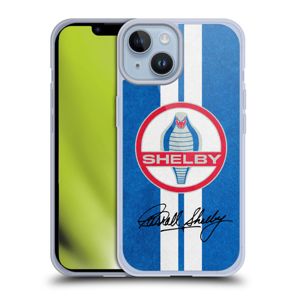 Shelby Logos Distressed Blue Soft Gel Case for Apple iPhone 14