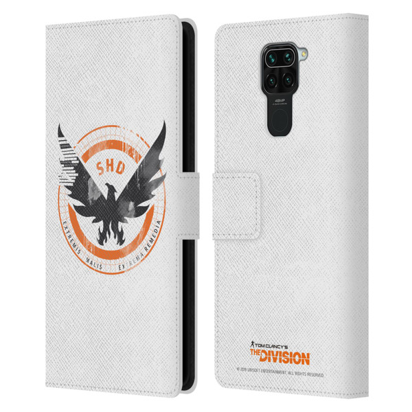 Tom Clancy's The Division Key Art Logo White Leather Book Wallet Case Cover For Xiaomi Redmi Note 9 / Redmi 10X 4G