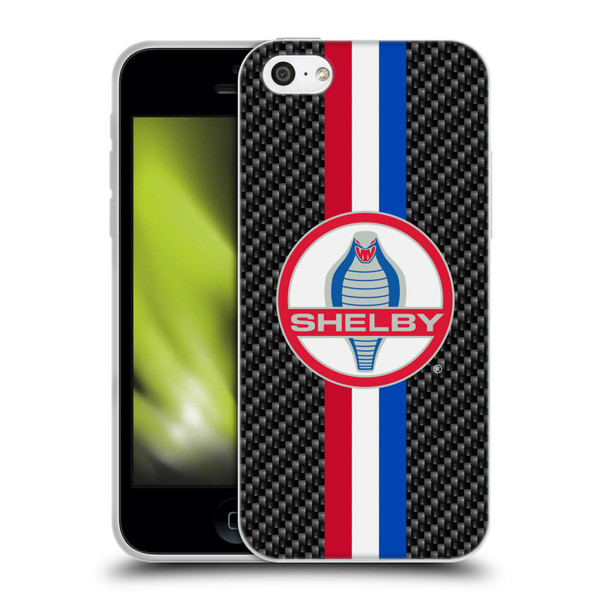 Shelby Logos Carbon Fiber Soft Gel Case for Apple iPhone 5c