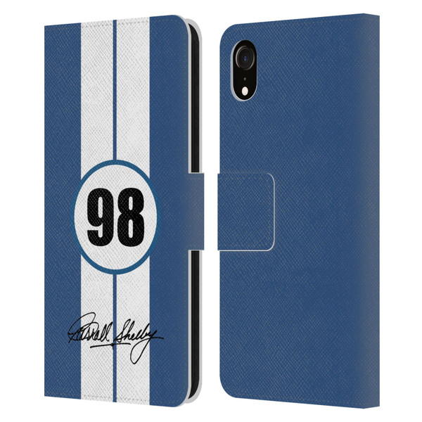 Shelby Car Graphics 1965 427 S/C Blue Leather Book Wallet Case Cover For Apple iPhone XR