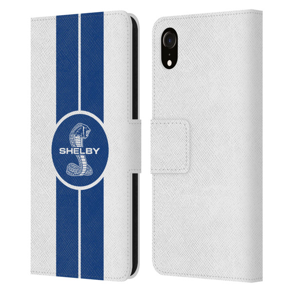 Shelby Car Graphics 1965 427 S/C White Leather Book Wallet Case Cover For Apple iPhone XR