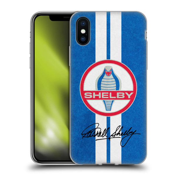 Shelby Logos Distressed Blue Soft Gel Case for Apple iPhone X / iPhone XS