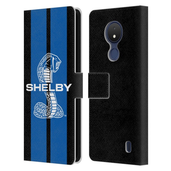 Shelby Car Graphics Blue Leather Book Wallet Case Cover For Nokia C21