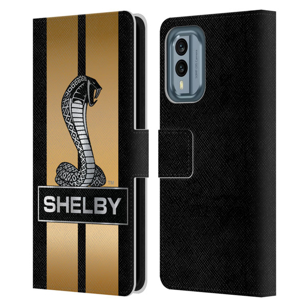 Shelby Car Graphics Gold Leather Book Wallet Case Cover For Nokia X30