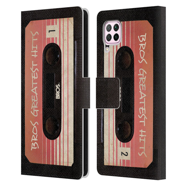 BROS Vintage Cassette Tapes Greatest Hits Leather Book Wallet Case Cover For Huawei Nova 6 SE / P40 Lite