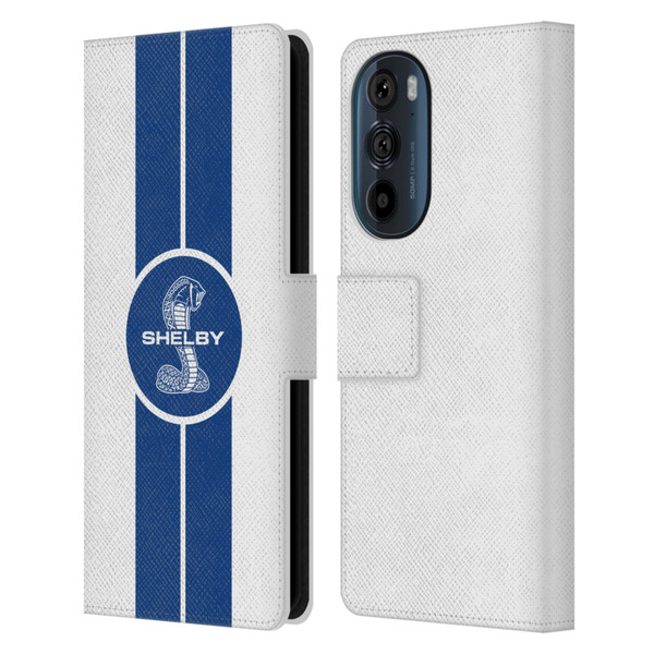 Shelby Car Graphics 1965 427 S/C White Leather Book Wallet Case Cover For Motorola Edge 30