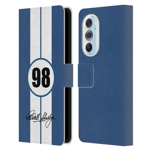 Shelby Car Graphics 1965 427 S/C Blue Leather Book Wallet Case Cover For Motorola Edge X30