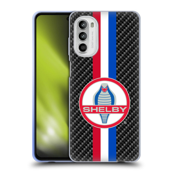 Shelby Logos Carbon Fiber Soft Gel Case for Motorola Moto G52