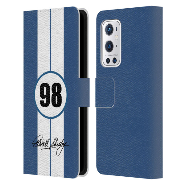 Shelby Car Graphics 1965 427 S/C Blue Leather Book Wallet Case Cover For OnePlus 9 Pro