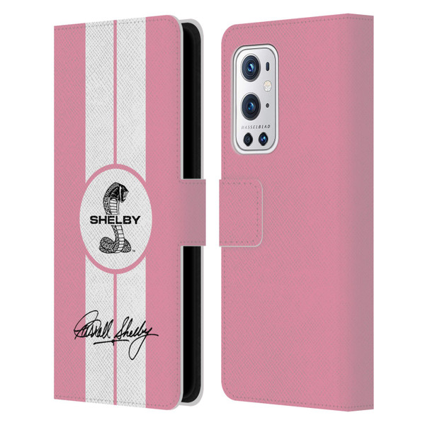 Shelby Car Graphics 1965 427 S/C Pink Leather Book Wallet Case Cover For OnePlus 9 Pro