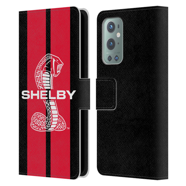 Shelby Car Graphics Red Leather Book Wallet Case Cover For OnePlus 9