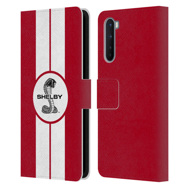 Shelby Car Graphics 1965 427 S/C Red Leather Book Wallet Case Cover For OnePlus Nord 5G
