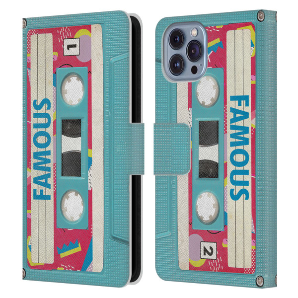 BROS Vintage Cassette Tapes When Will I Be Famous Leather Book Wallet Case Cover For Apple iPhone 14