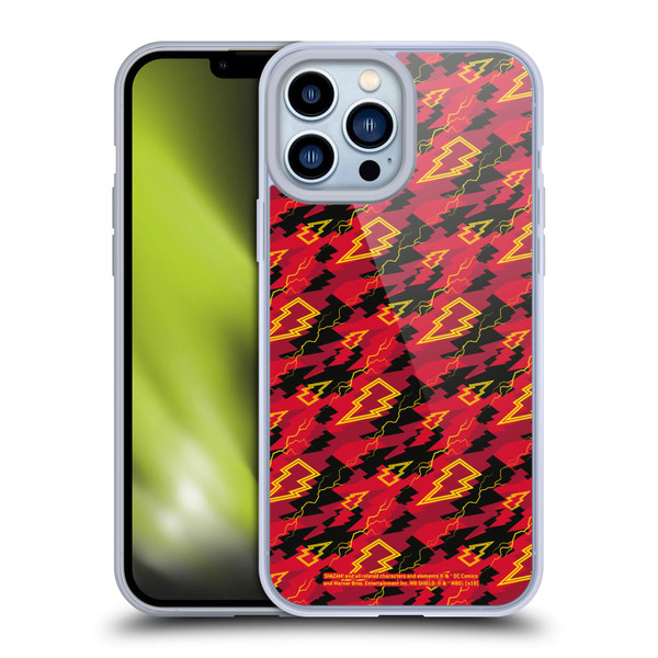 Shazam! 2019 Movie Logos Pattern Soft Gel Case for Apple iPhone 13 Pro Max
