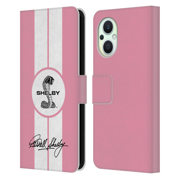 Shelby Car Graphics 1965 427 S/C Pink Leather Book Wallet Case Cover For OPPO Reno8 Lite