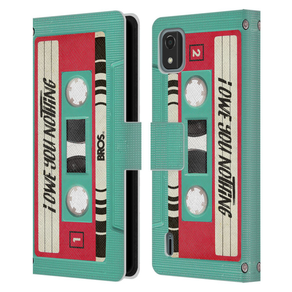 BROS Vintage Cassette Tapes I Owe You Nothing Leather Book Wallet Case Cover For Nokia C2 2nd Edition