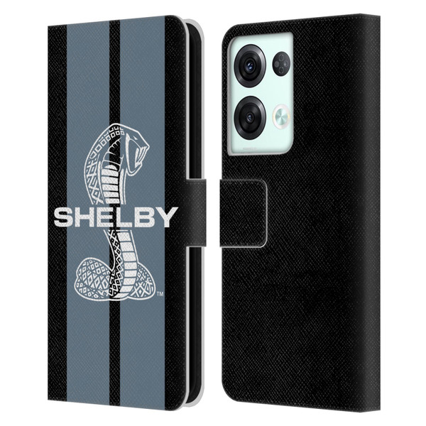 Shelby Car Graphics Gray Leather Book Wallet Case Cover For OPPO Reno8 Pro