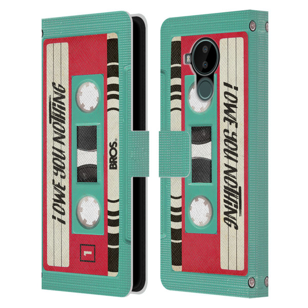 BROS Vintage Cassette Tapes I Owe You Nothing Leather Book Wallet Case Cover For Nokia C30